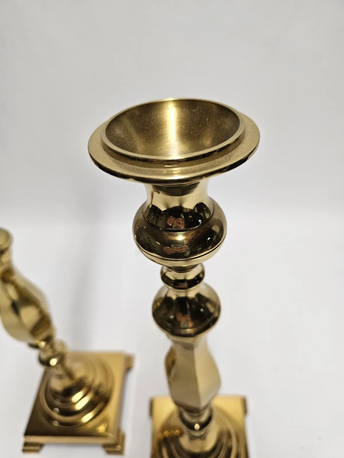 Soild Brass Antique Candlesticks - Image 3