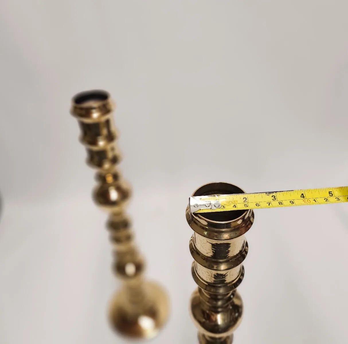 Large Soild Brass Antique Candle Sticks - Image 3