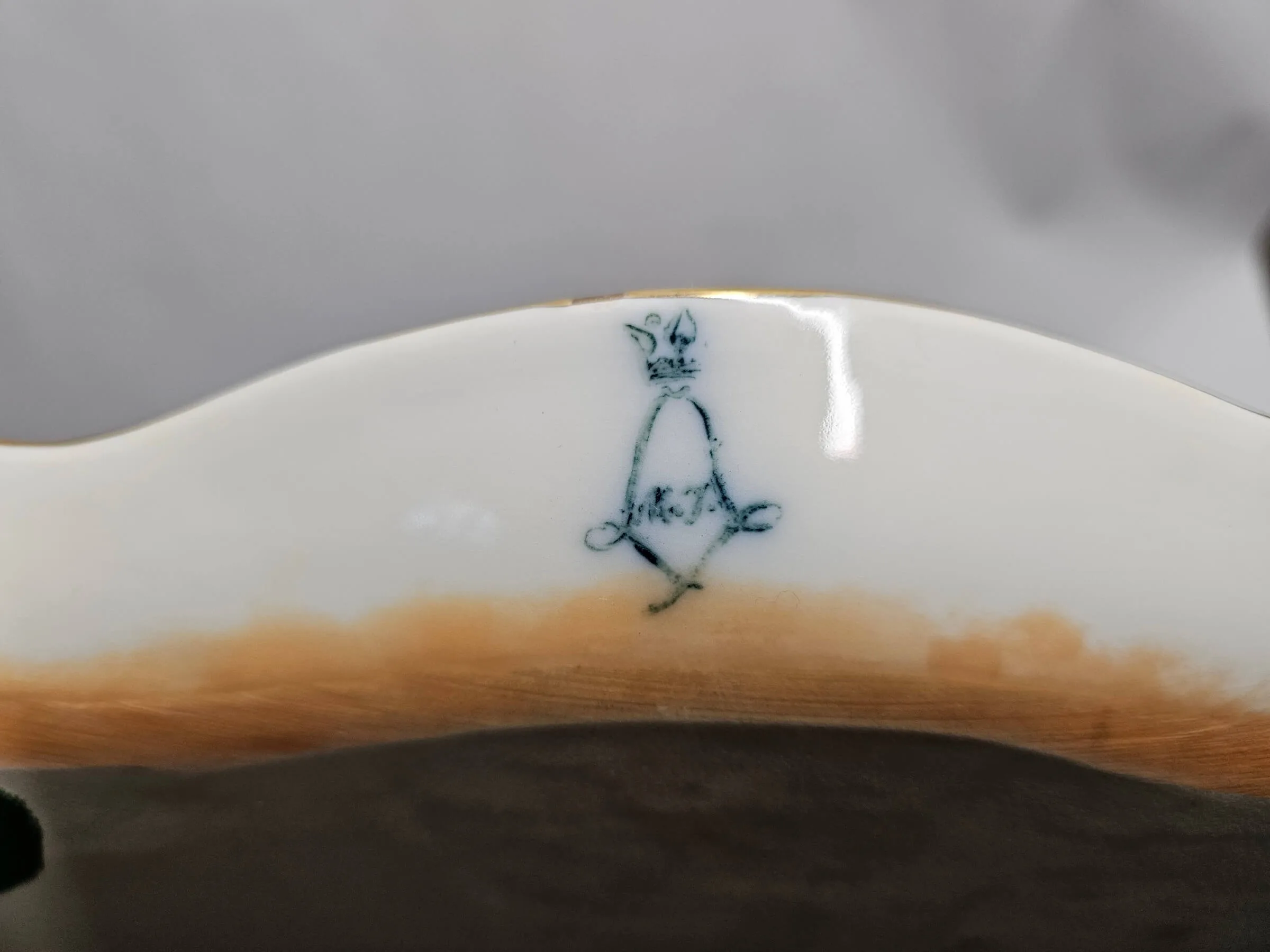 19th Century Gold and White Paris Porcelain Tray signed “Percier" - Image 3